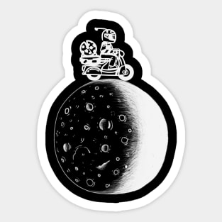 Driving on the moon Sticker